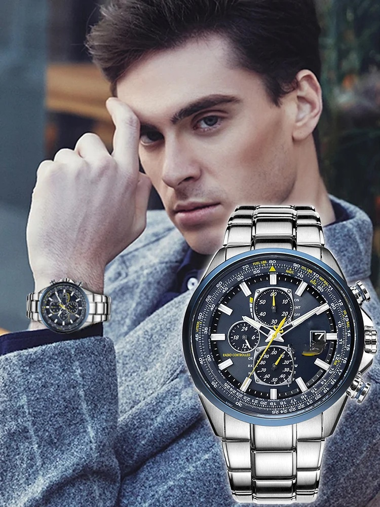 Reloj de Aviador Militar Solar para Hombre – Cristal de Zafiro y Sumergible 20 Bar