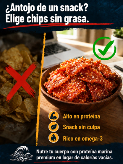 Jerky de Pescado con Miel y Sésamo - Sin Grasas Trans y Alto en Proteínas (50% Dto.)