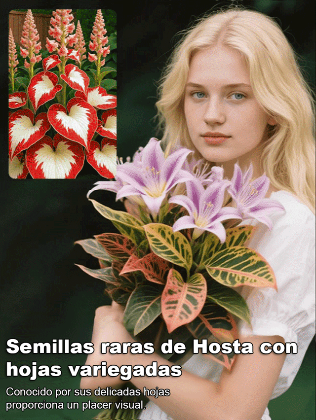 Semillas raras de Hosta con hojas variegadas