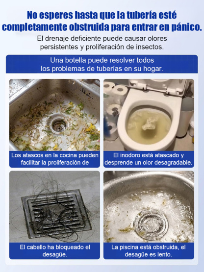 Agente desatascador de tuberías potente