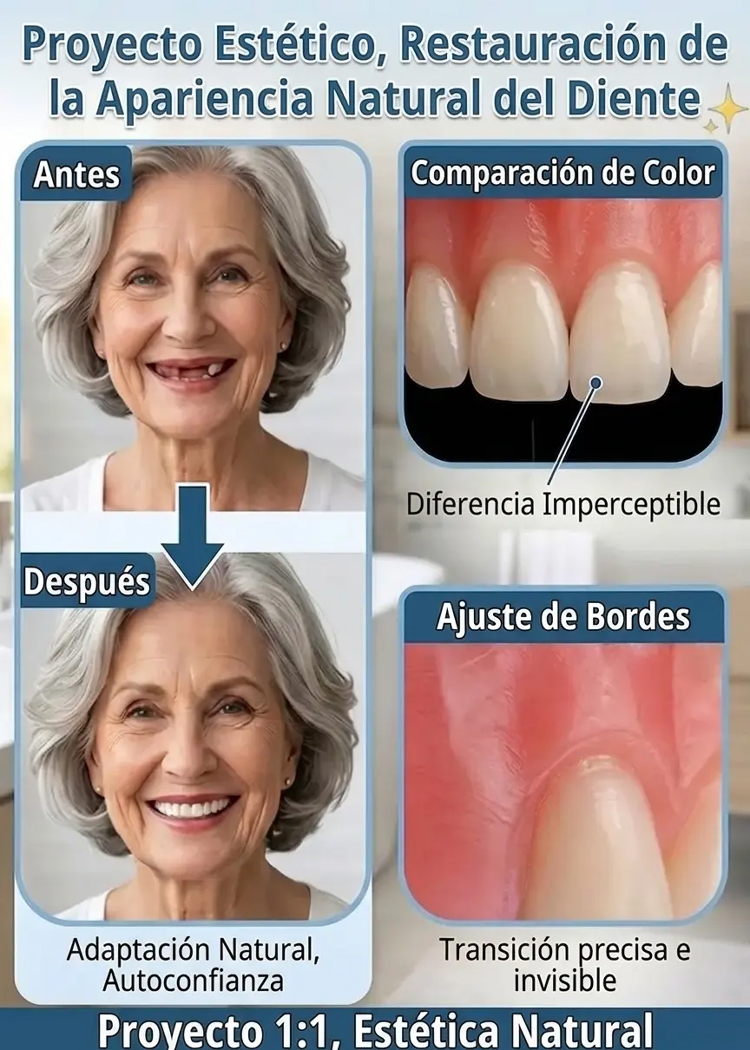 Conjunto completo de dentaduras postizas 【incluye caja de almacenamiento portátil】