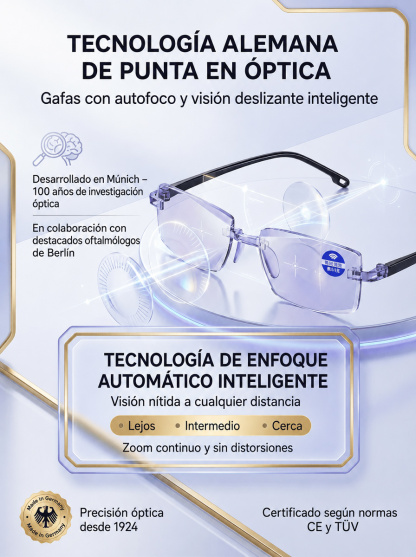 [Tecnología Alemana] Gafas de Lectura Inteligentes HD | Autofoco Continuo para Cerca y Lejos