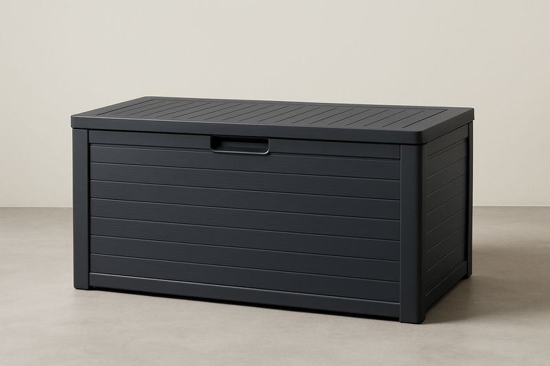 Coffre de Rangement Extérieur Polypropylène Anthracite 140x60x68cm