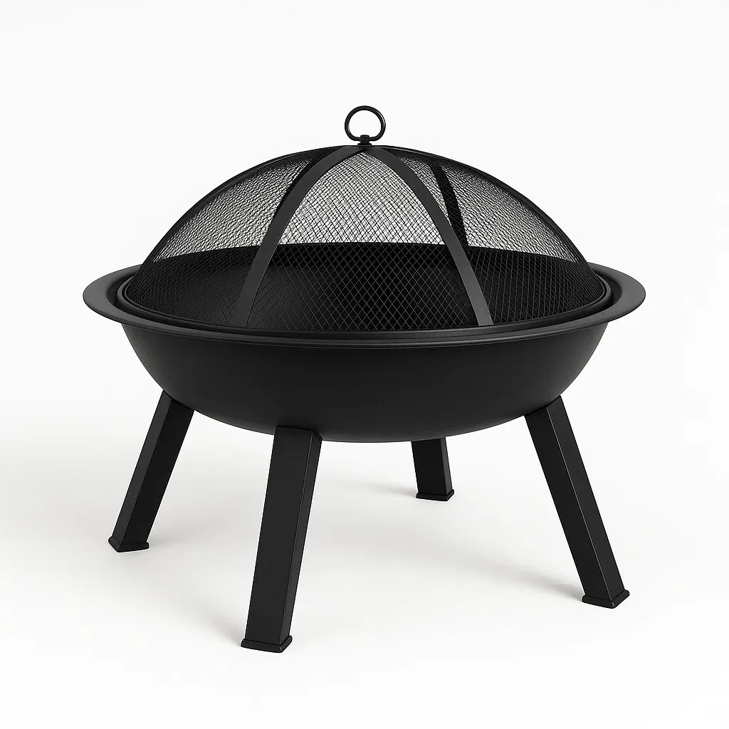 Brasero en métal noir diamètre 70 cm