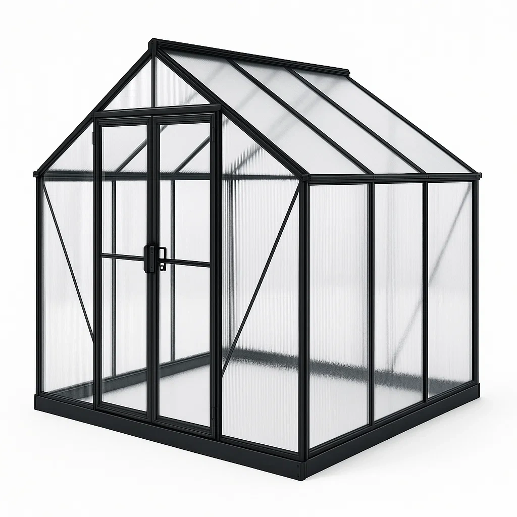 Serre en aluminium noir avec polycarbonate 250x190x195 cm