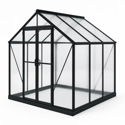 Serre en aluminium noir avec polycarbonate 250x190x195 cm