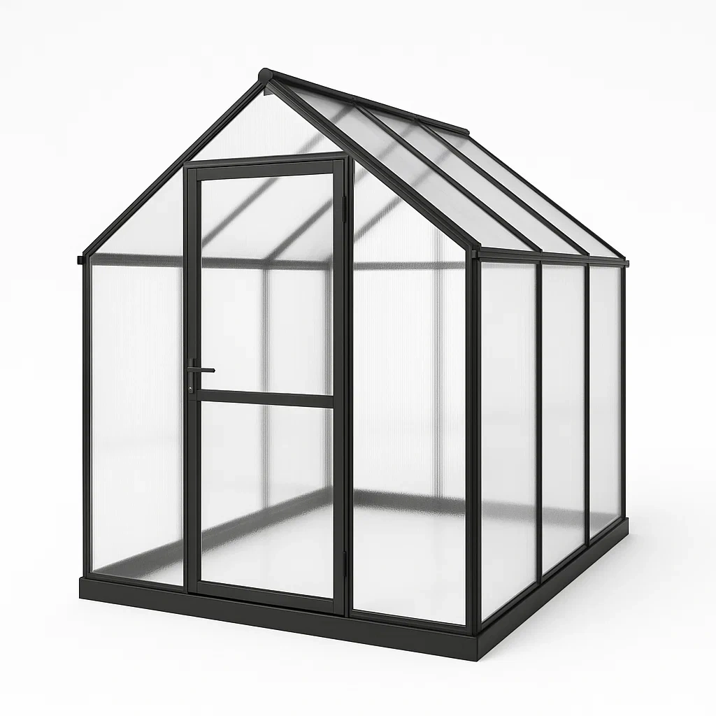 Serre en polycarbonate et aluminium noir