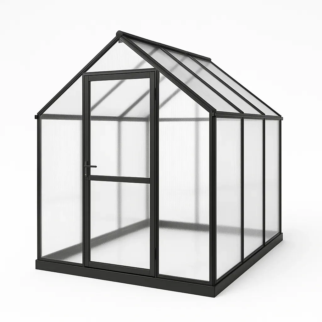 Serre en polycarbonate et aluminium noir