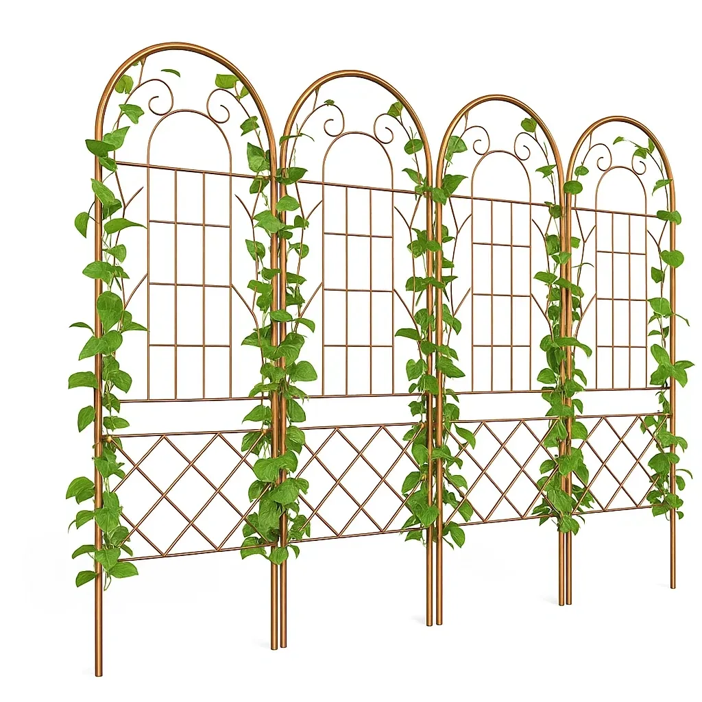 Tuteur de plante en métal avec arches marron