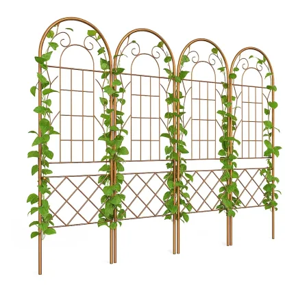 Tuteur de plante en métal avec arches marron