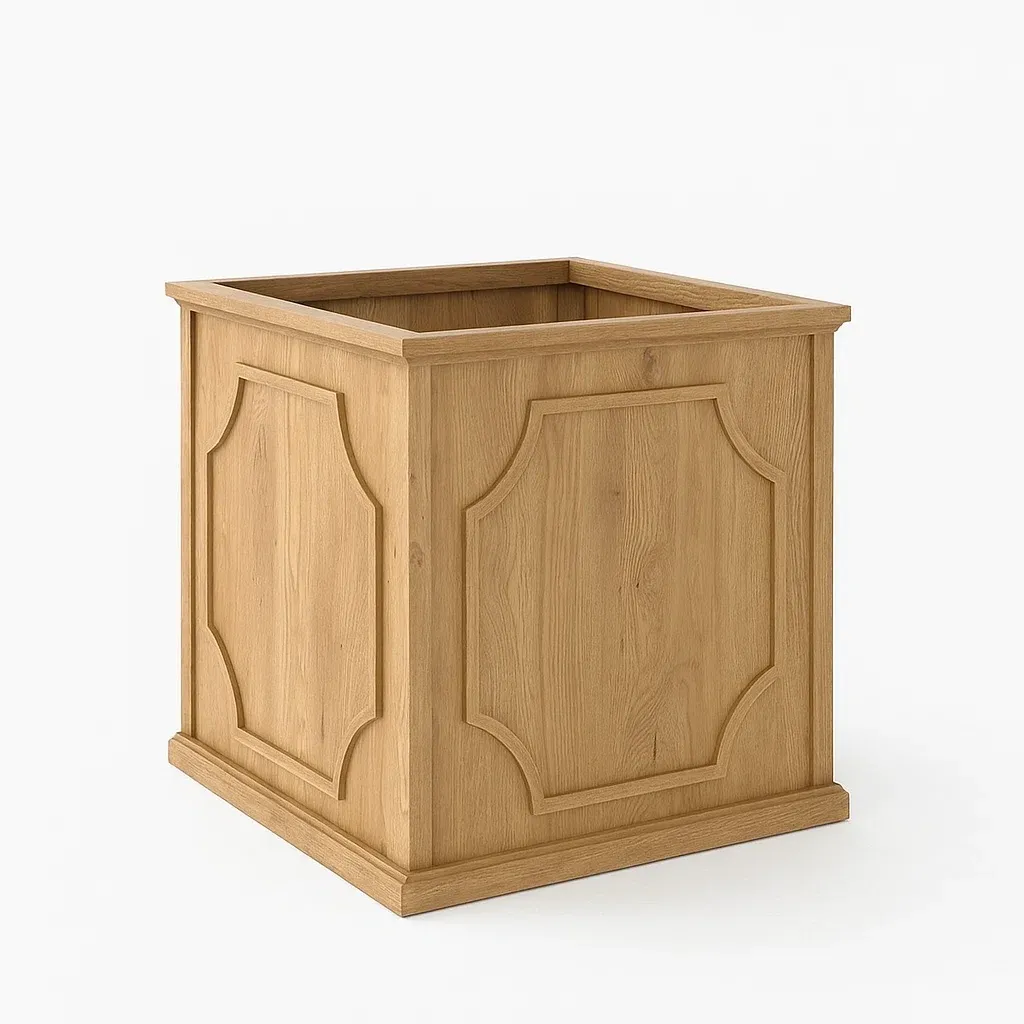 Pot de fleur en bois de chêne massif 40x40x40 cm