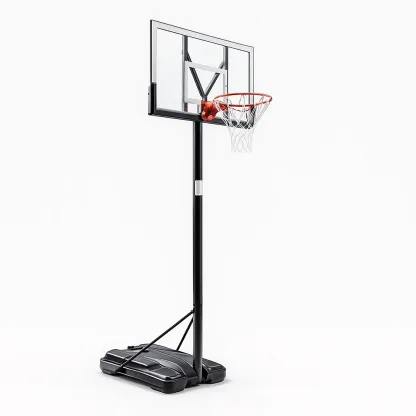 Panier de basket réglable en verre trempé noir