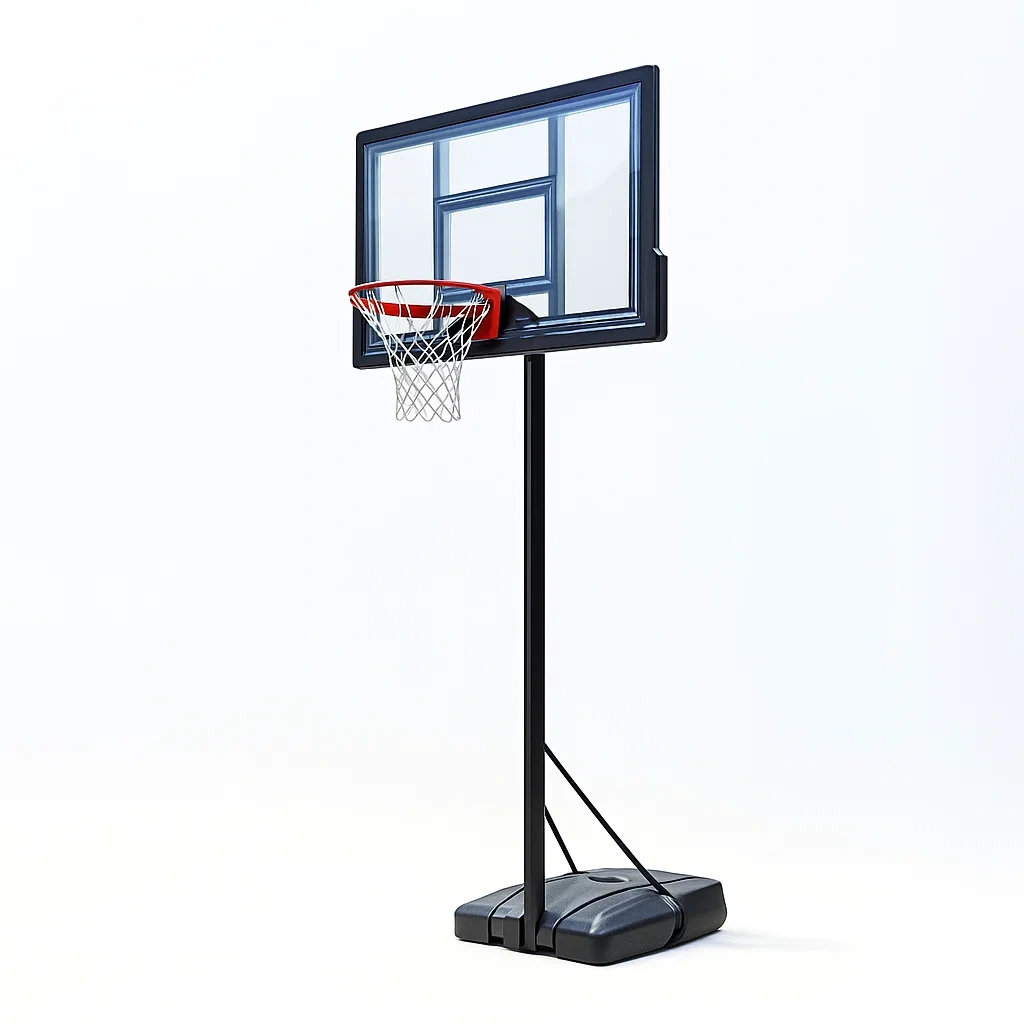 Panier de basket hauteur réglable en verre trempé noir