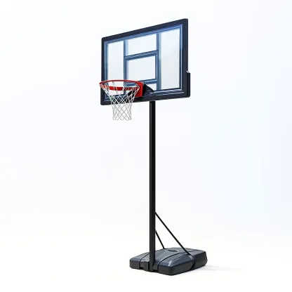 Panier de basket hauteur réglable en verre trempé noir