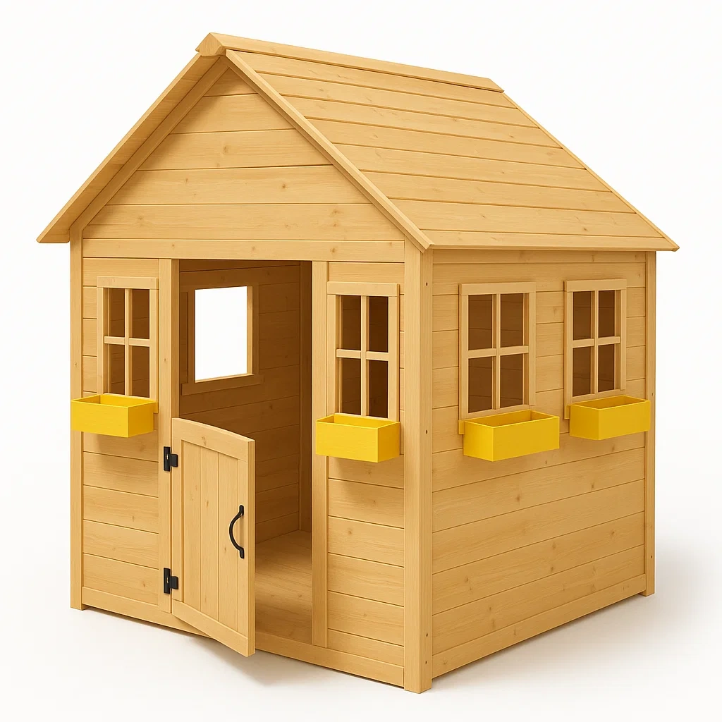 Maisonnette pour enfant en bois L120xP110xH140 cm