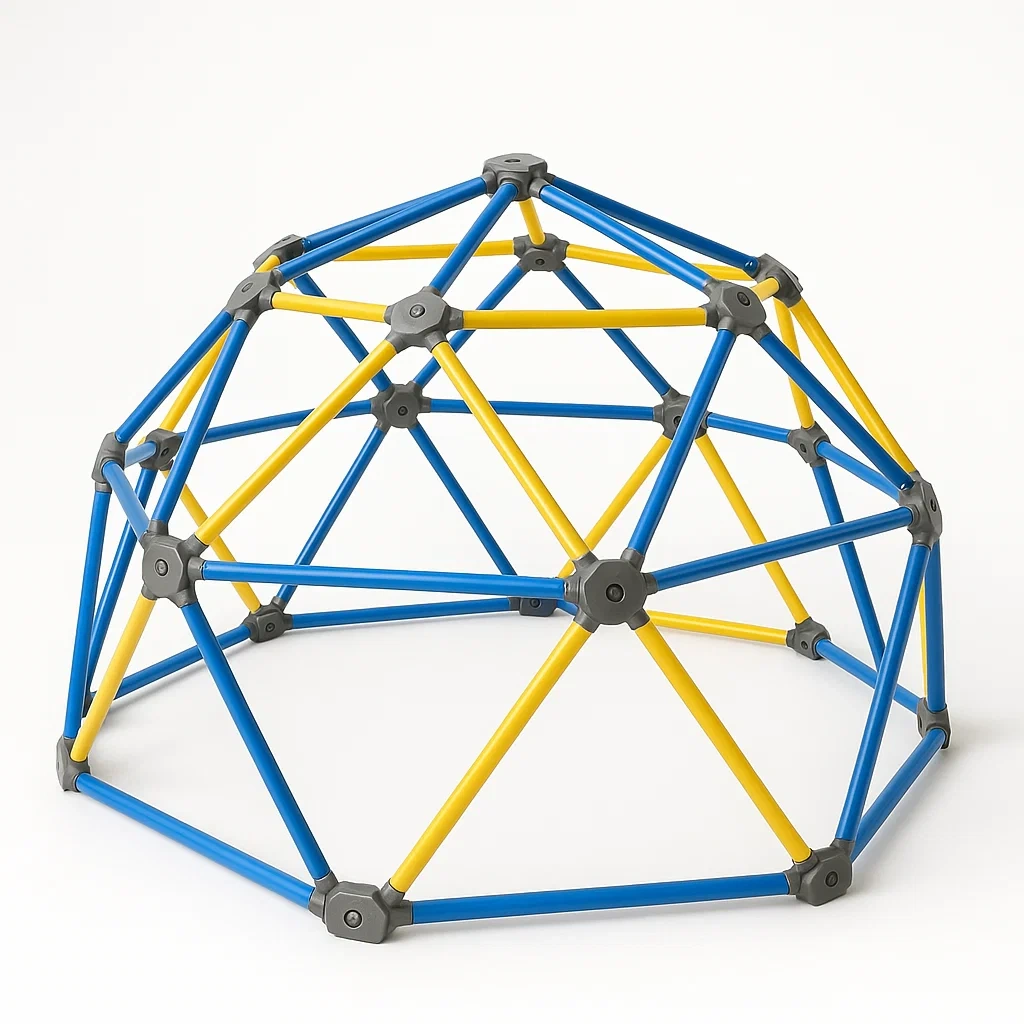 Équipement d'escalade pour enfants en métal bleu et jaune