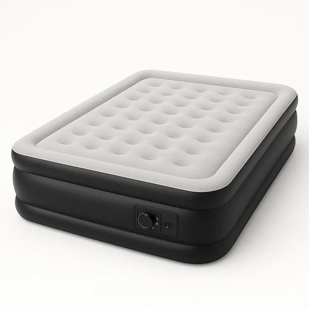 Matelas pneumatique double en PVC et velours 203x152x46 cm