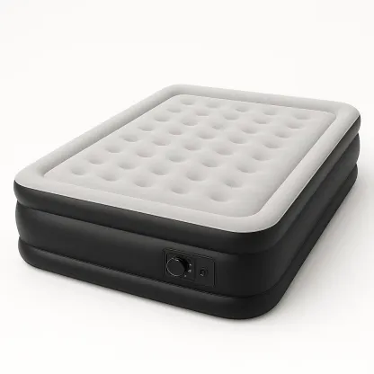 Matelas pneumatique double en PVC et velours 203x152x46 cm