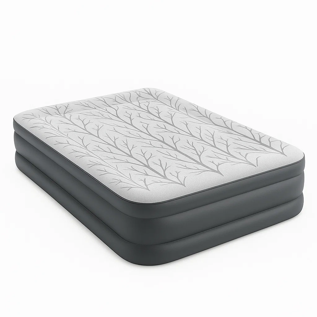 Matelas pneumatique en PVC gris à motif branches