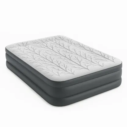 Matelas pneumatique en PVC gris à motif branches