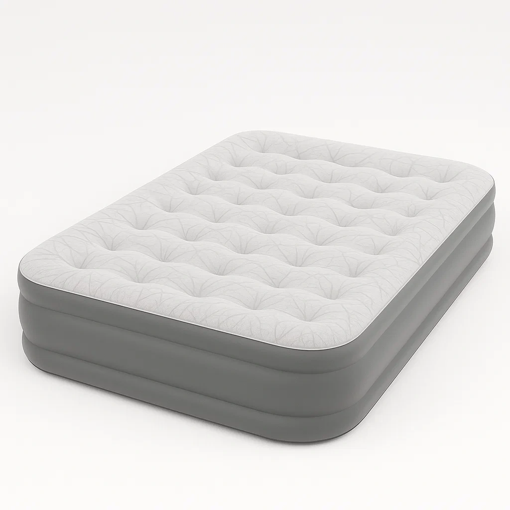 Matelas pneumatique double en PVC gris 203x152x46 cm