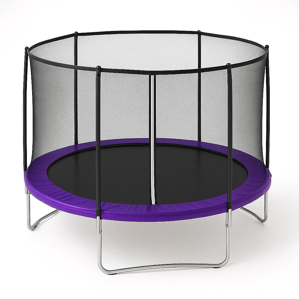 Trampoline enfant avec enceinte de sécurité en acier violet diamètre 244 cm