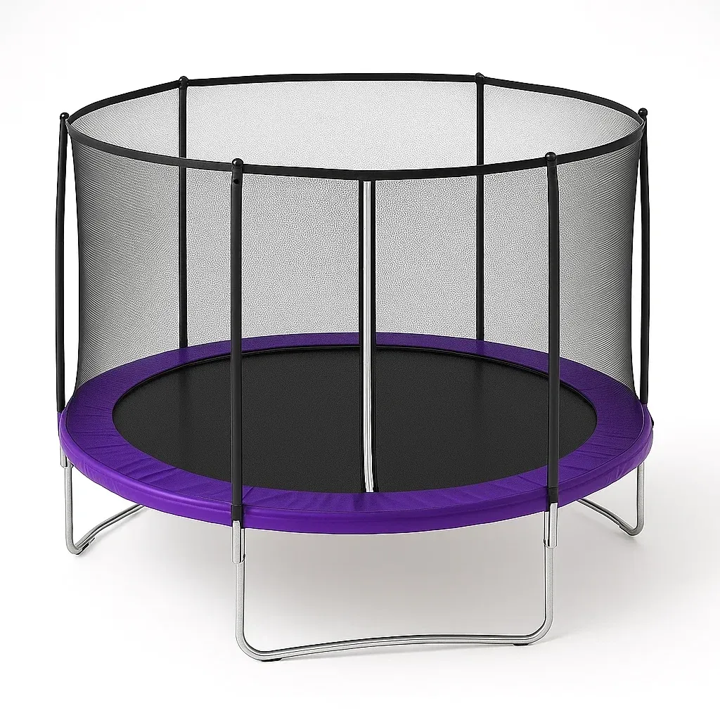 Trampoline enfant avec enceinte de sécurité en acier violet diamètre 244 cm