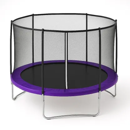 Trampoline enfant avec enceinte de sécurité en acier violet diamètre 244 cm