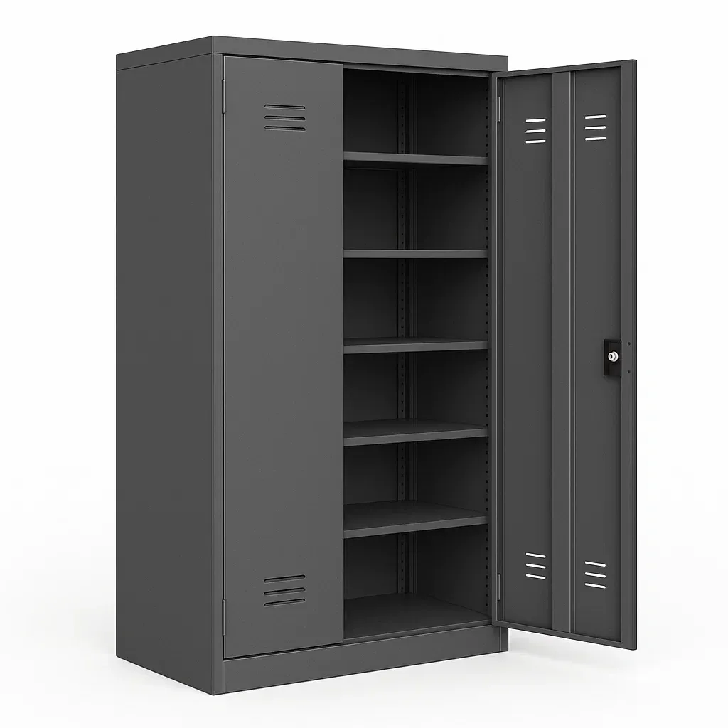 Armoire de garage en acier gris double portes