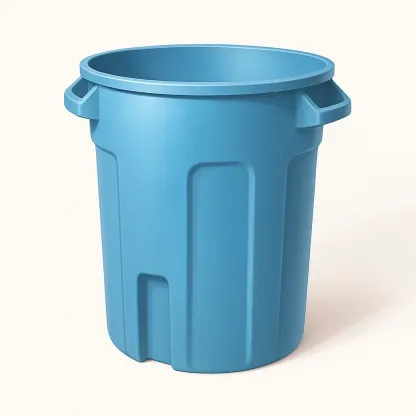 Poubelle ronde en plastique bleu diamètre 50 cm