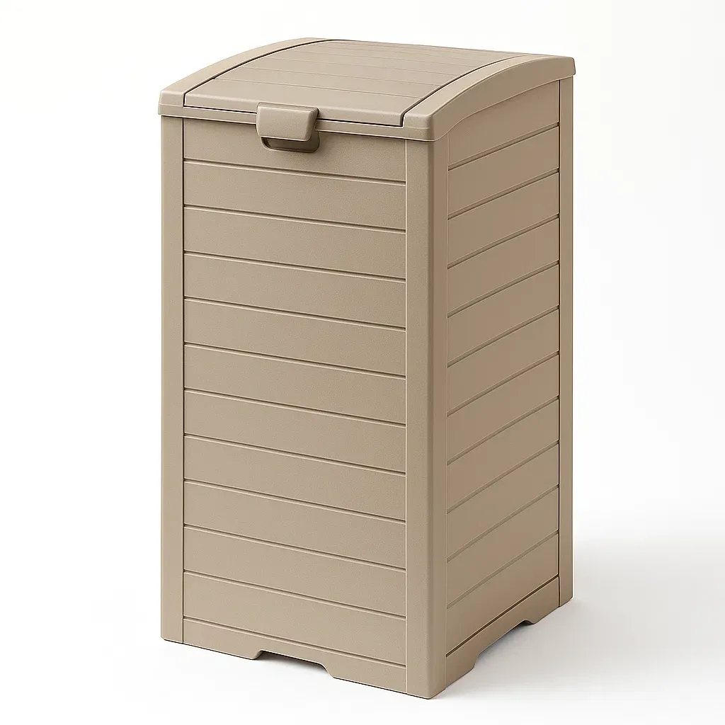 Poubelle en plastique beige