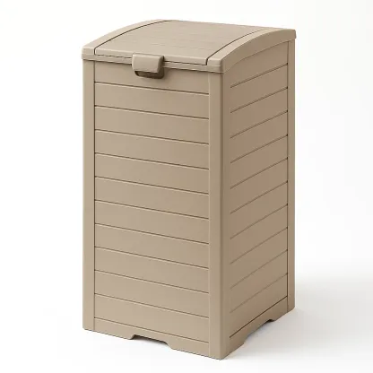 Poubelle en plastique beige