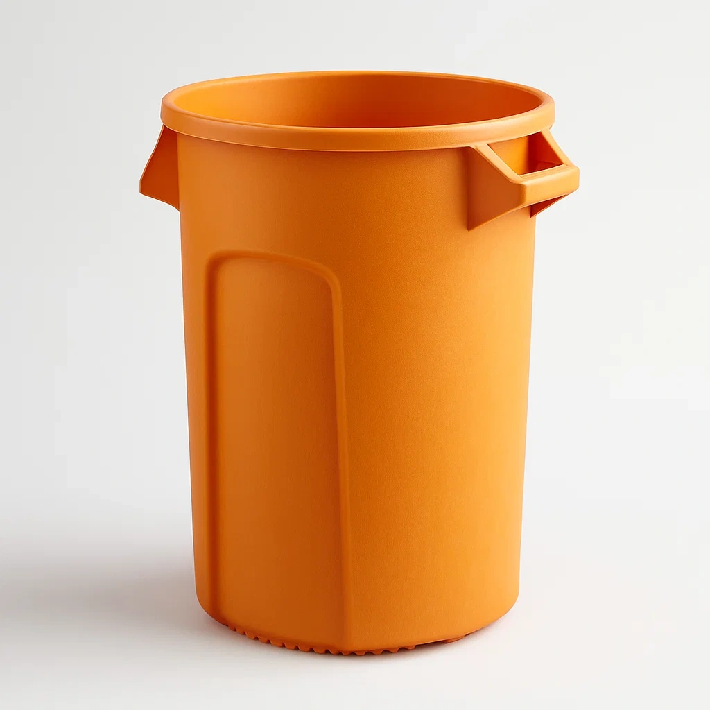 Poubelle en plastique polyéthylène orange