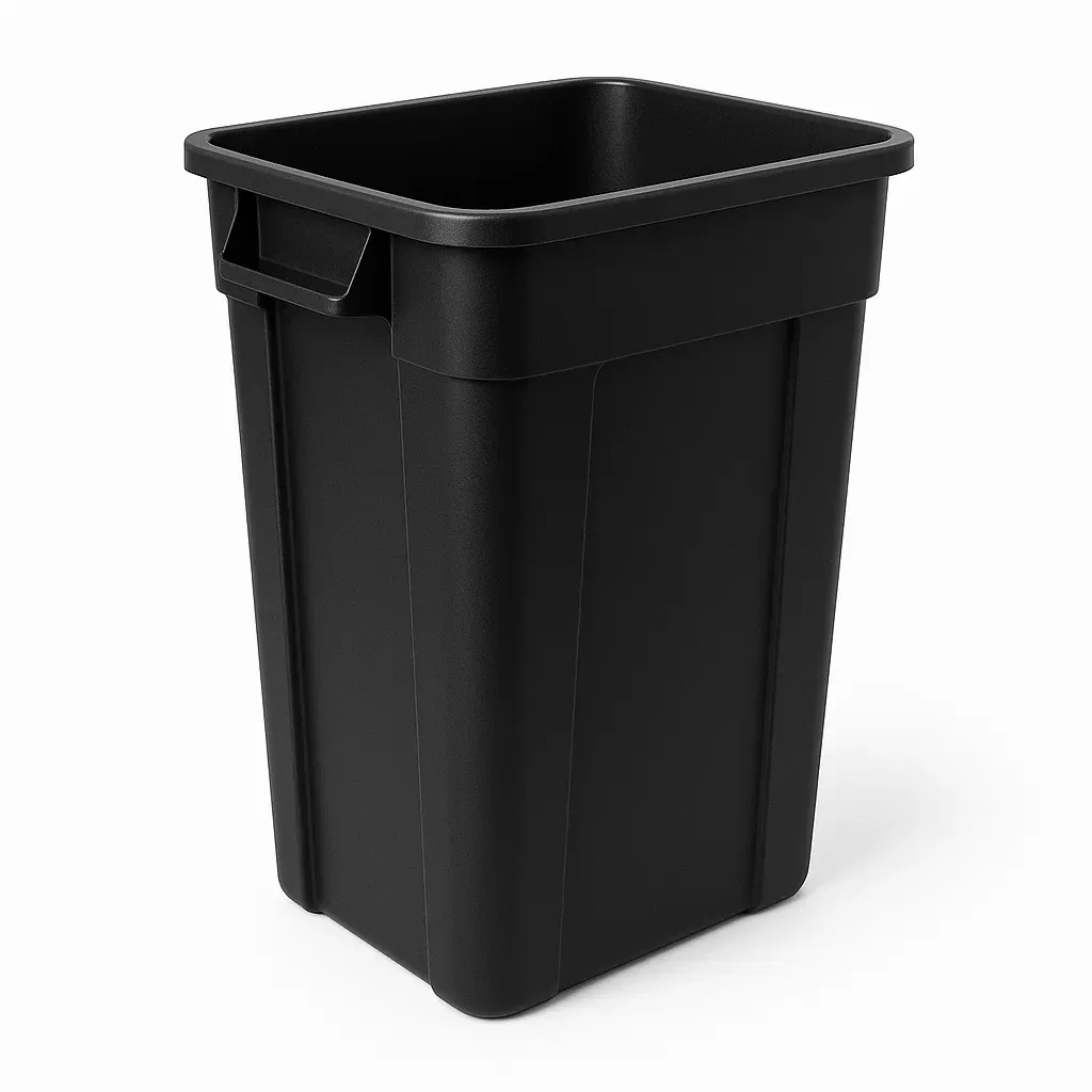 Poubelle rectangulaire en polypropylène noir