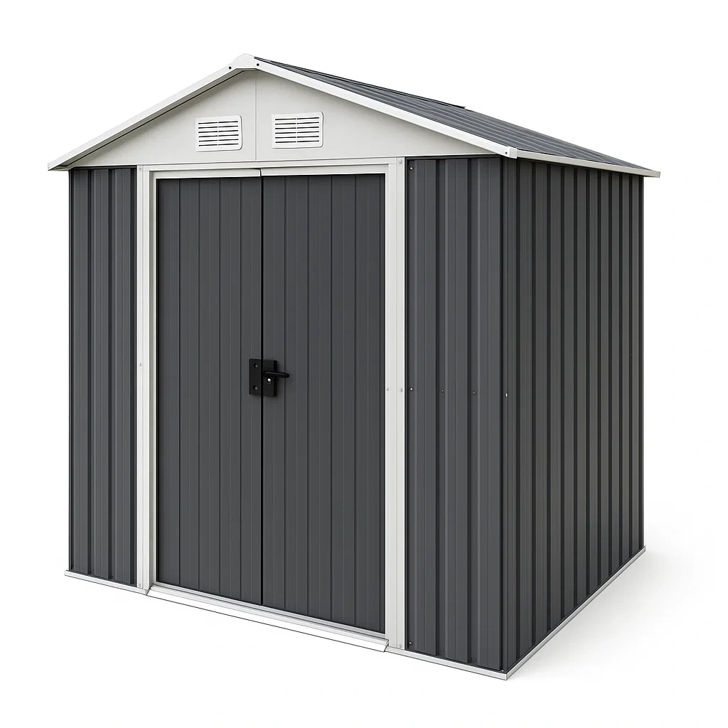 Abri de jardin en acier galvanisé gris 213x130x173 cm