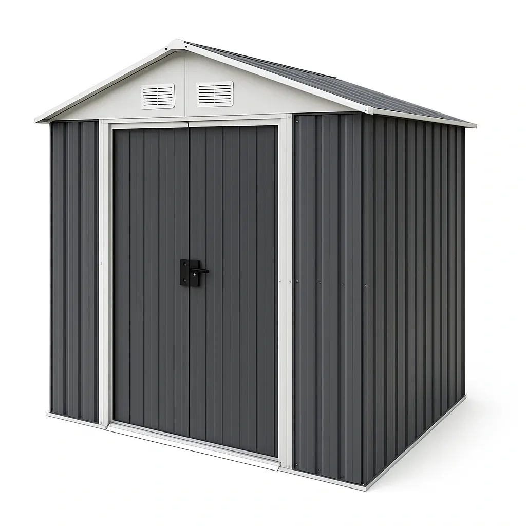 Abri de jardin en acier galvanisé gris 213x130x173 cm