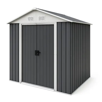 Abri de jardin en acier galvanisé gris 213x130x173 cm