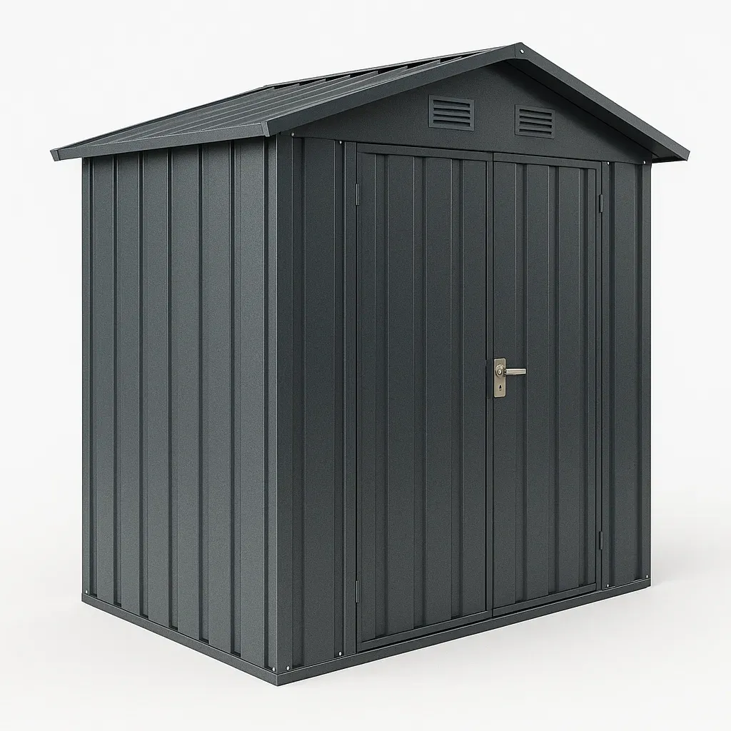 Abri de jardin en acier galvanisé gris 183x119x189 cm