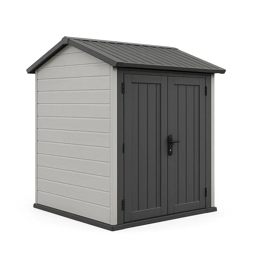 Abri de jardin en plastique gris anthracite 178x128x208 cm