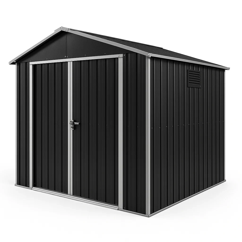 Abri de jardin en métal noir 184x119x161 cm