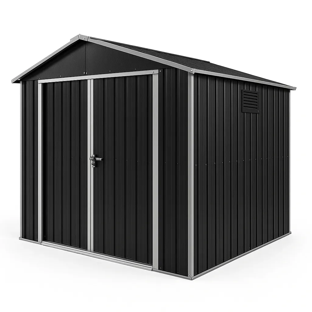 Abri de jardin en métal noir 184x119x161 cm