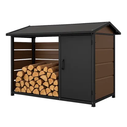 Support à bois de chauffage en métal 180x70x150 cm