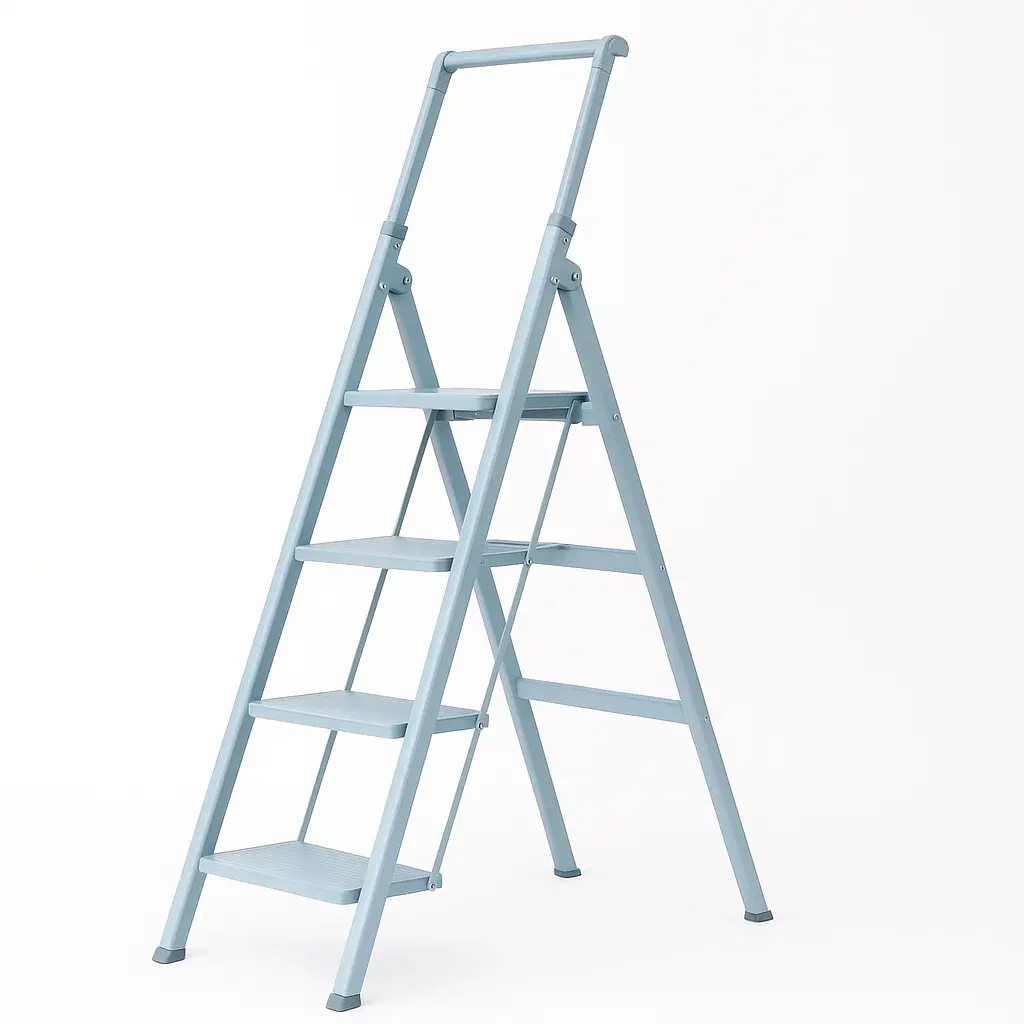 Échelle pliante en métal bleu 4 marches