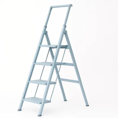 Échelle pliante en métal bleu 4 marches