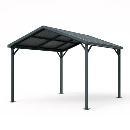 Carport en métal gris