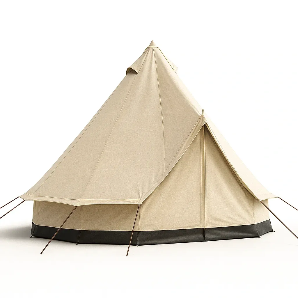 Tente de camping en toile beige 4 m pour 5 personnes