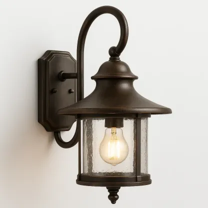 Luminaire applique murale en aluminium bronze avec verre transparent