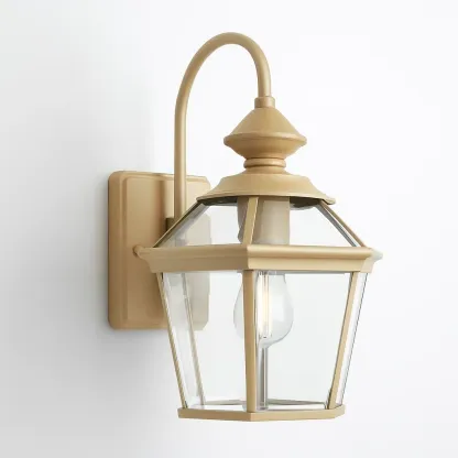 Luminaire applique murale en métal avec verre trempé or