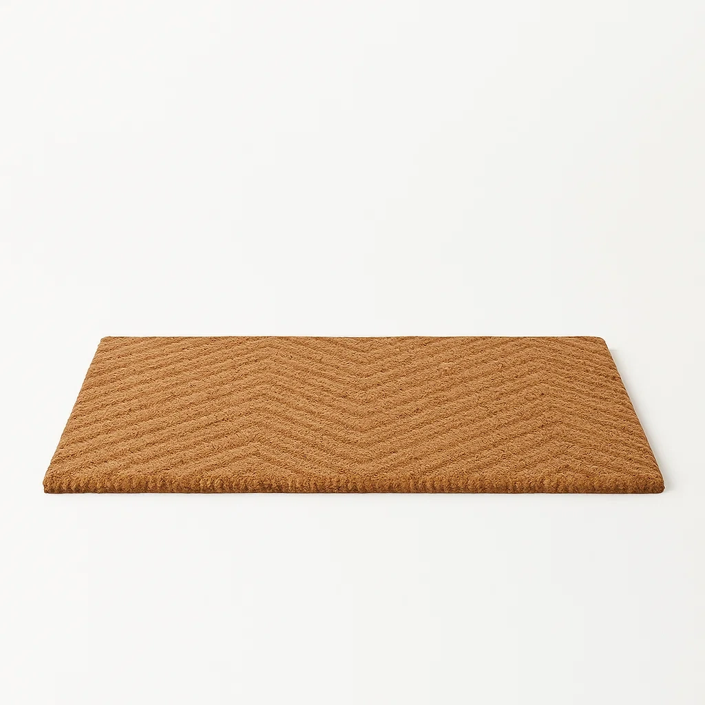 Tapis d'entrée en fibre de coco brun 75x45 cm
