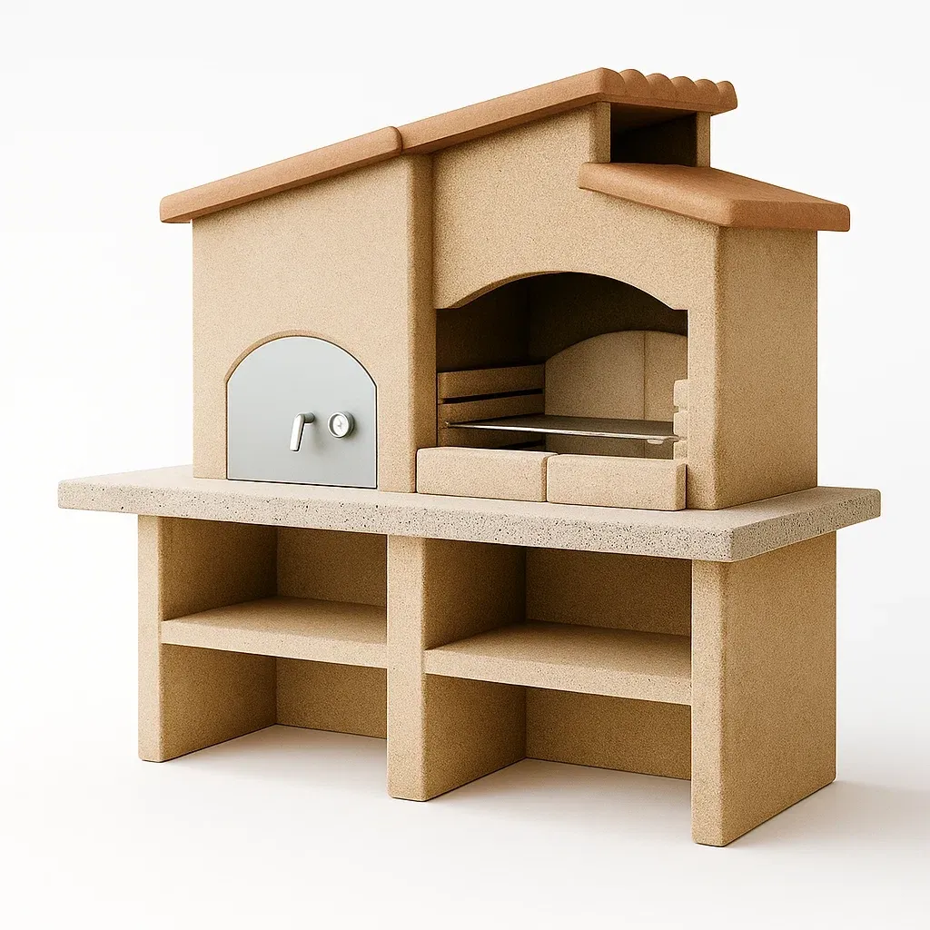 Four en pierre en béton réfractaire sable avec grille en acier inoxydable